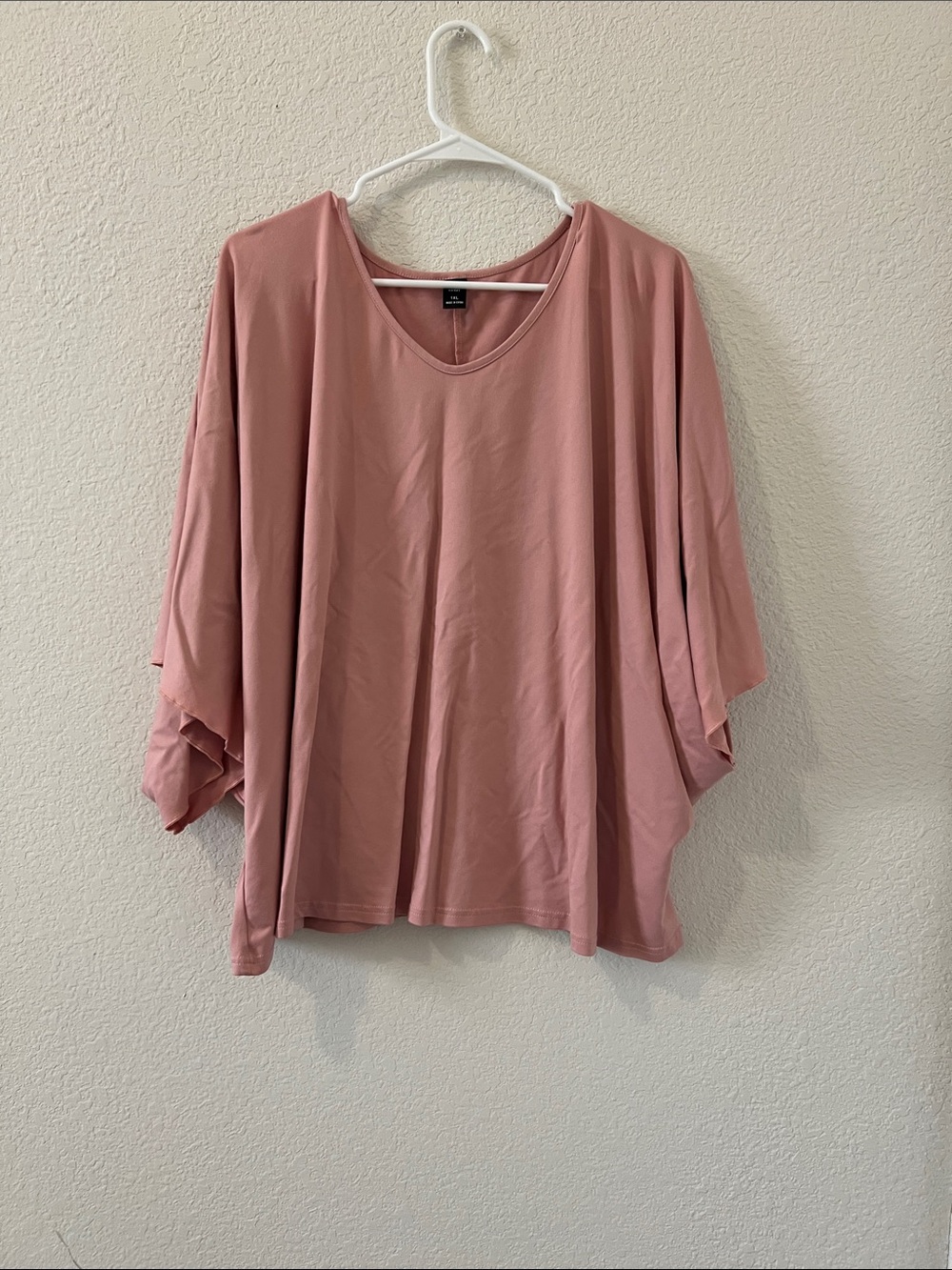 SHEIN Oversized V-Neck Tunic in Dusty Pink